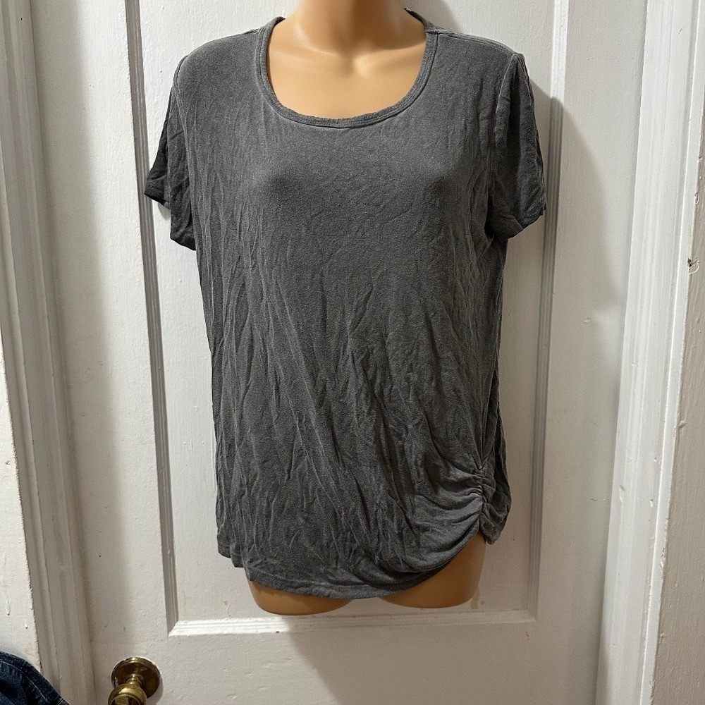 Cable and Gauge Grey Short Sleeve Top in M